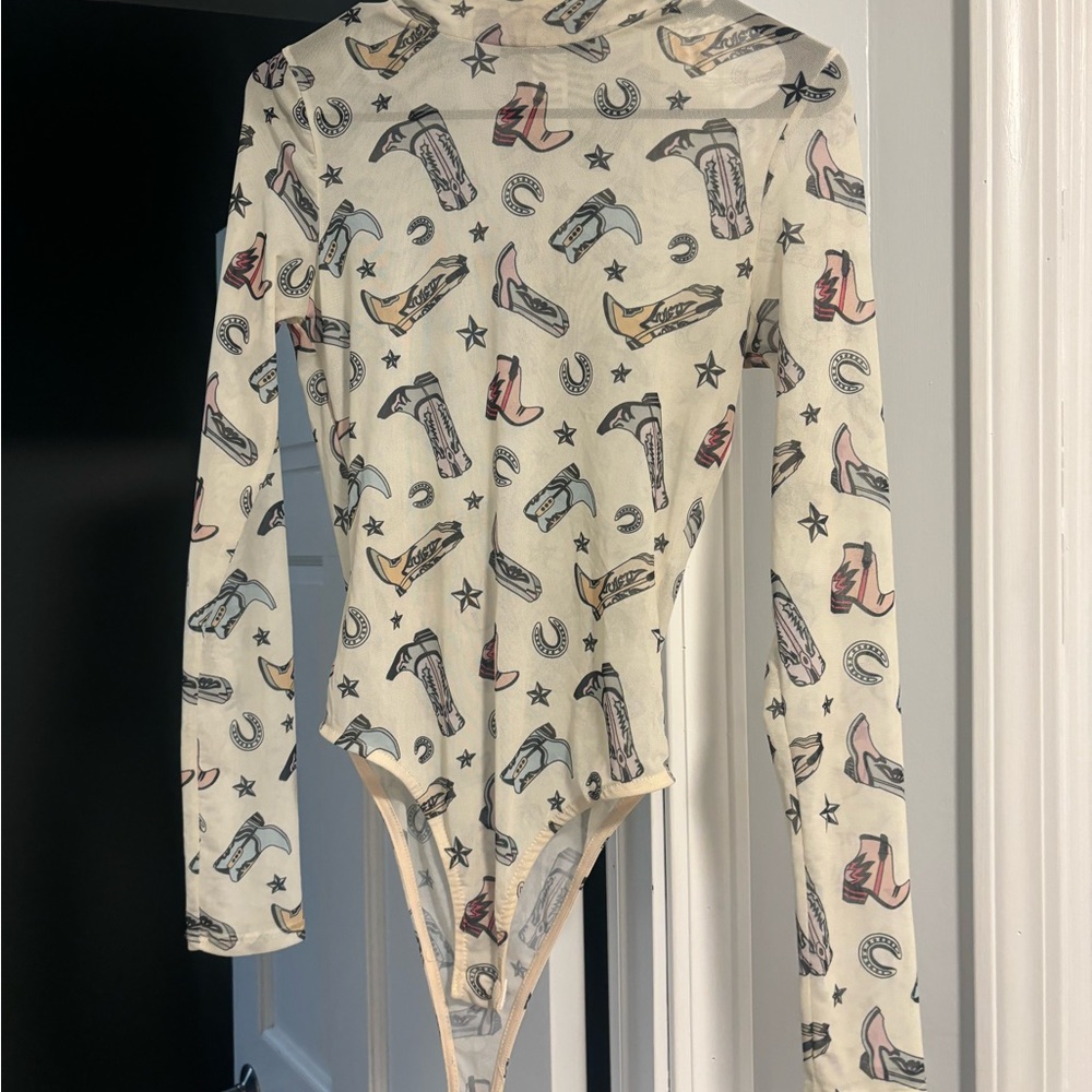 Patterned Long Sleeve Bodysuit